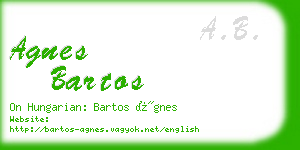 agnes bartos business card